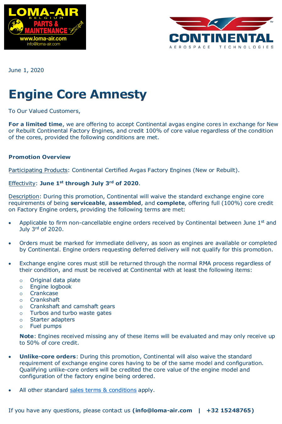 Engine Core Amnesty